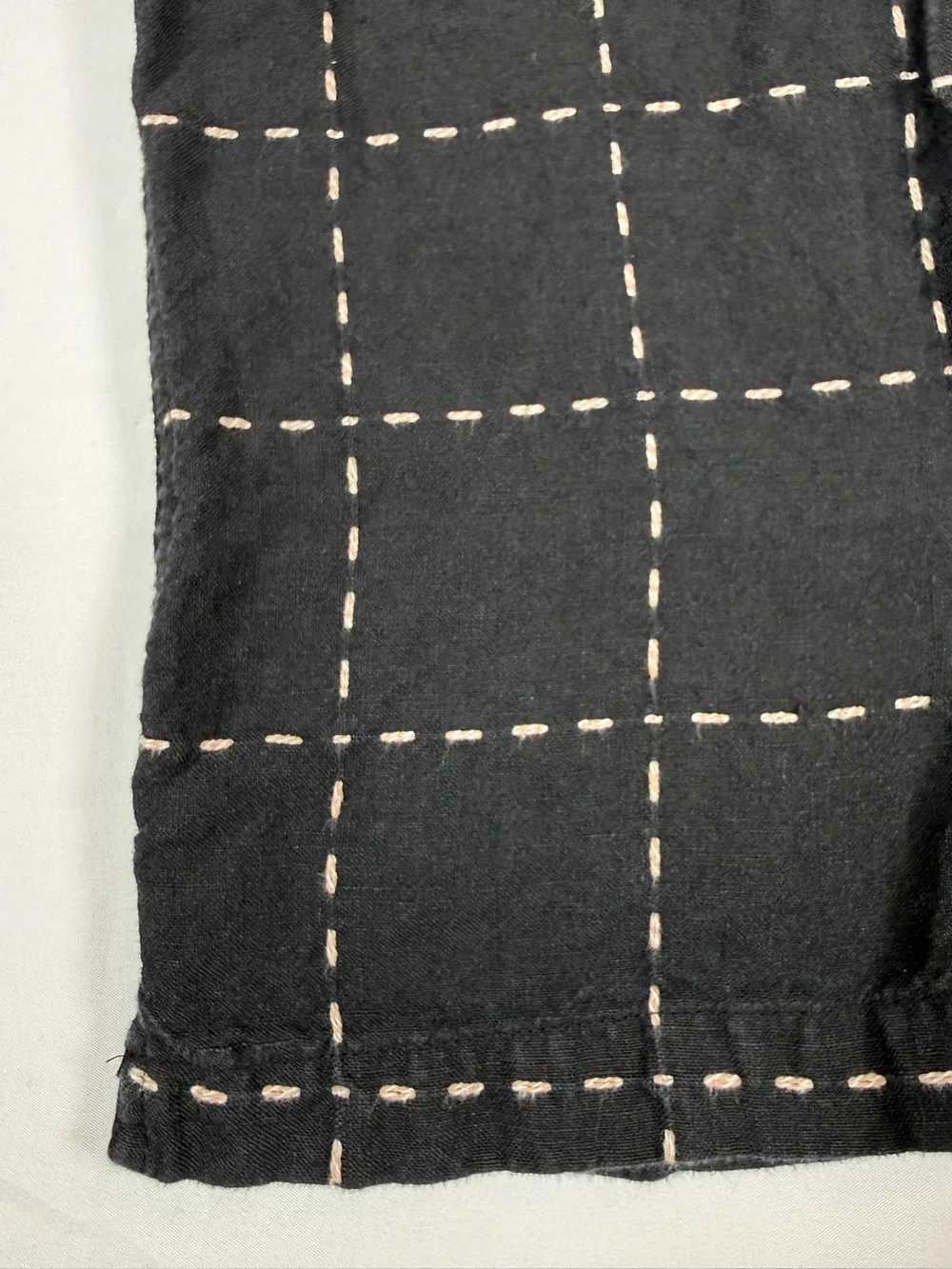 NWOT J.M.P. Boys 7 Linen Button Front Windowpane Coastal Resort Minimalist NEW